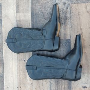 VTG Capezio Black Leather Western Calf boots sz 8 M women's